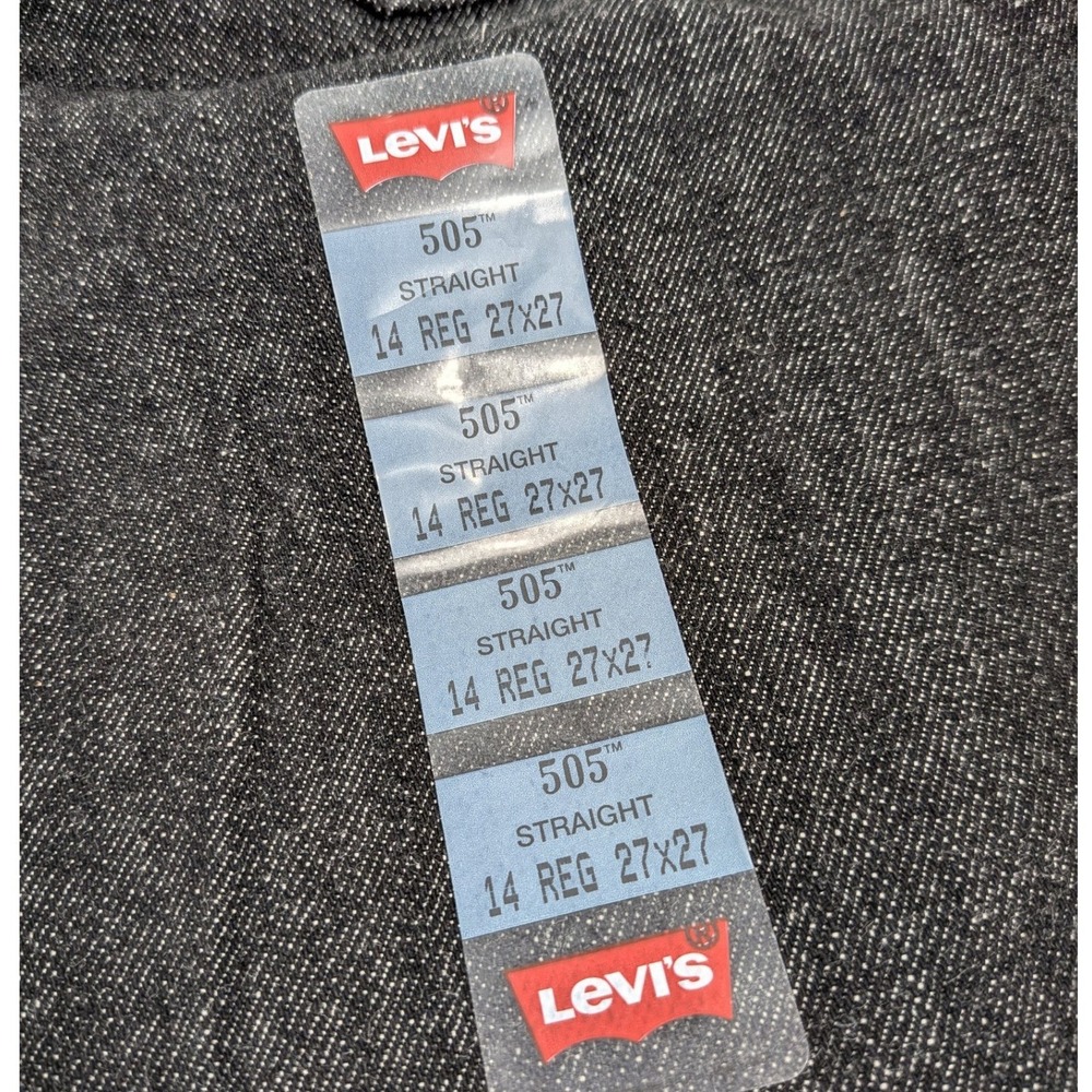 NWT Levi's 505 Jeans Boys 14 Reg 27 Dark Denim Straight Bootcut Sits Below Waist - Picture 5 of 7